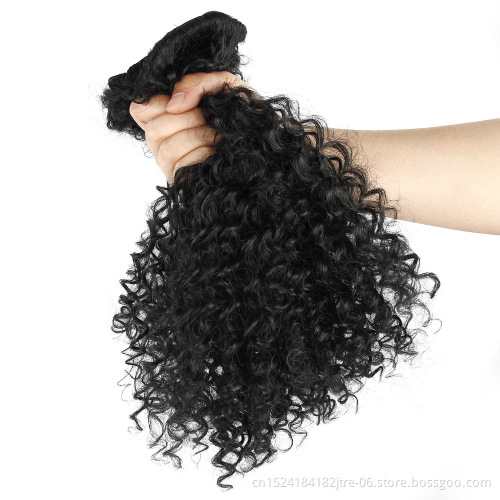14inch Drawstring Puff Kinky Curly Afro ponytail African American Wrap Synthetic clip in ponytail Hair Extensions